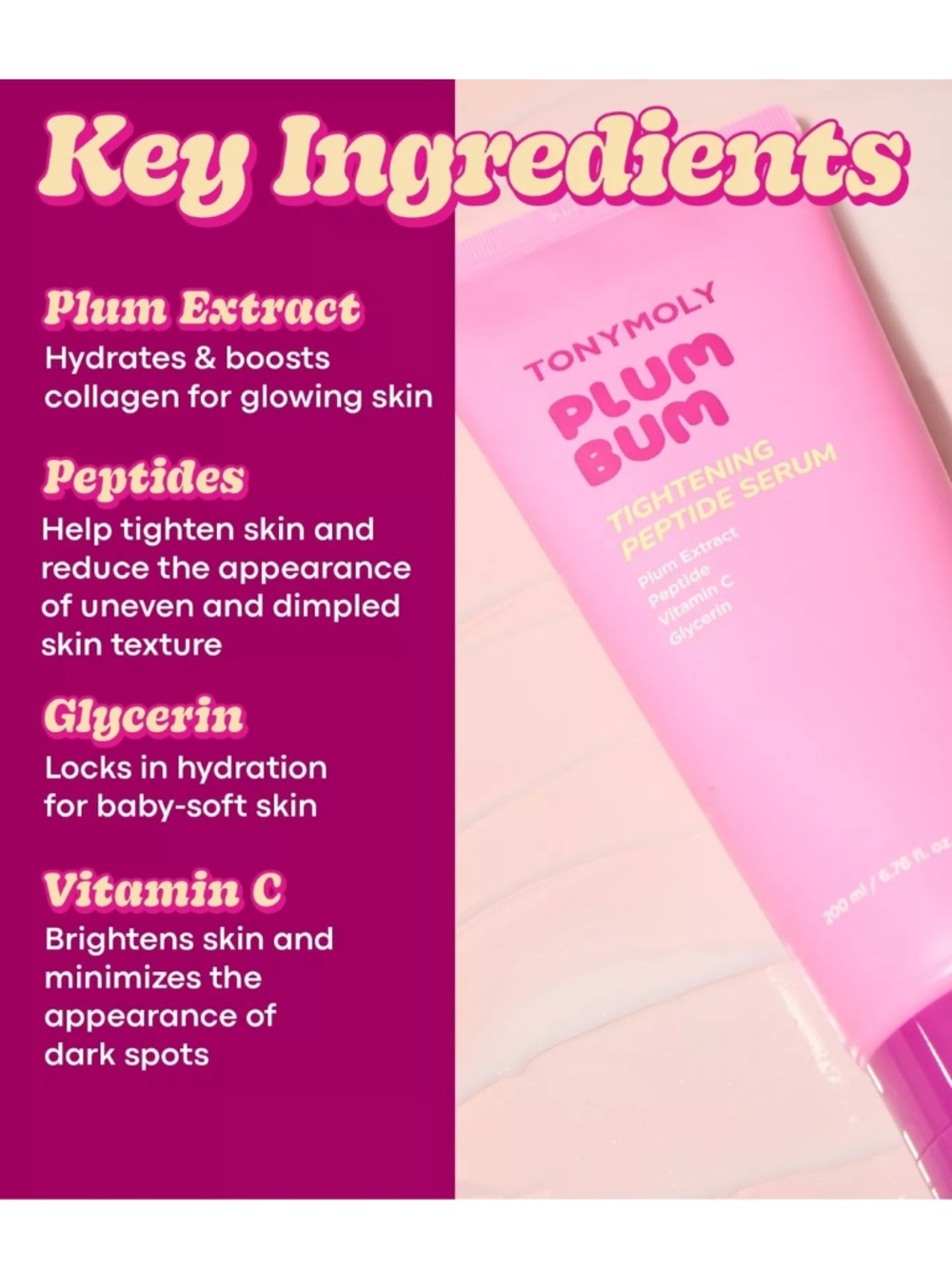 ❤️ TONYMOLY Plum Bum Tightening Peptide Body Serum - Picture 8 of 11